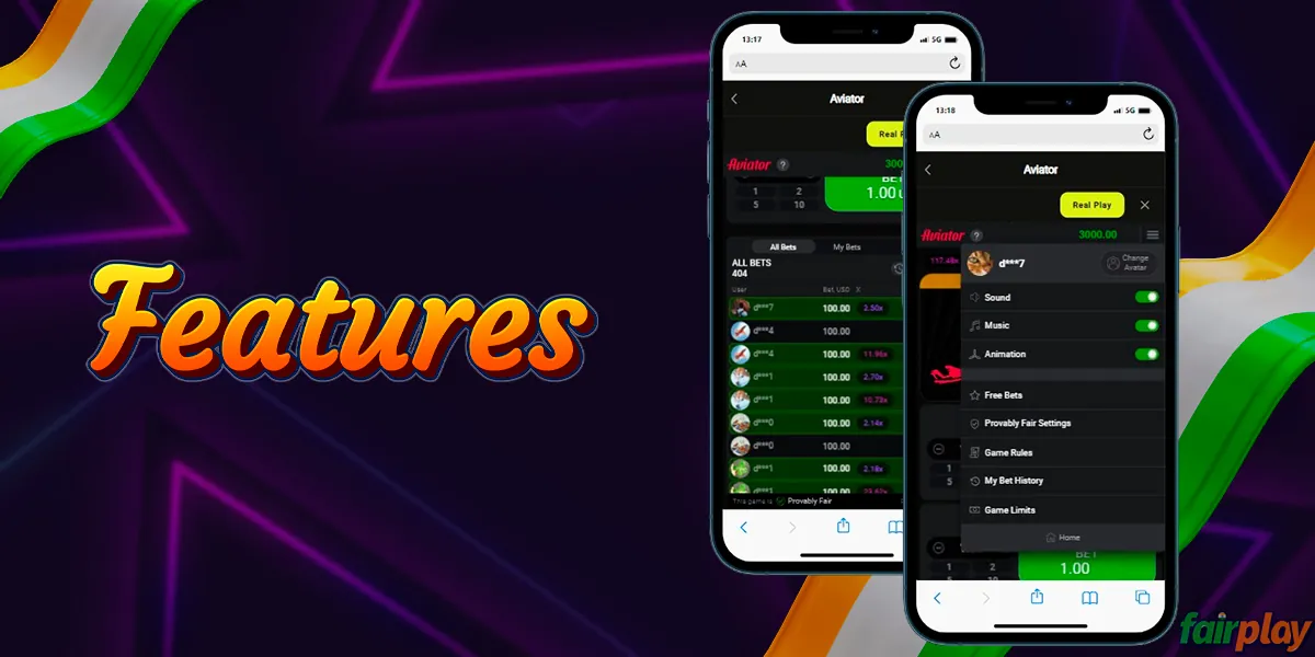 Useful features of the game